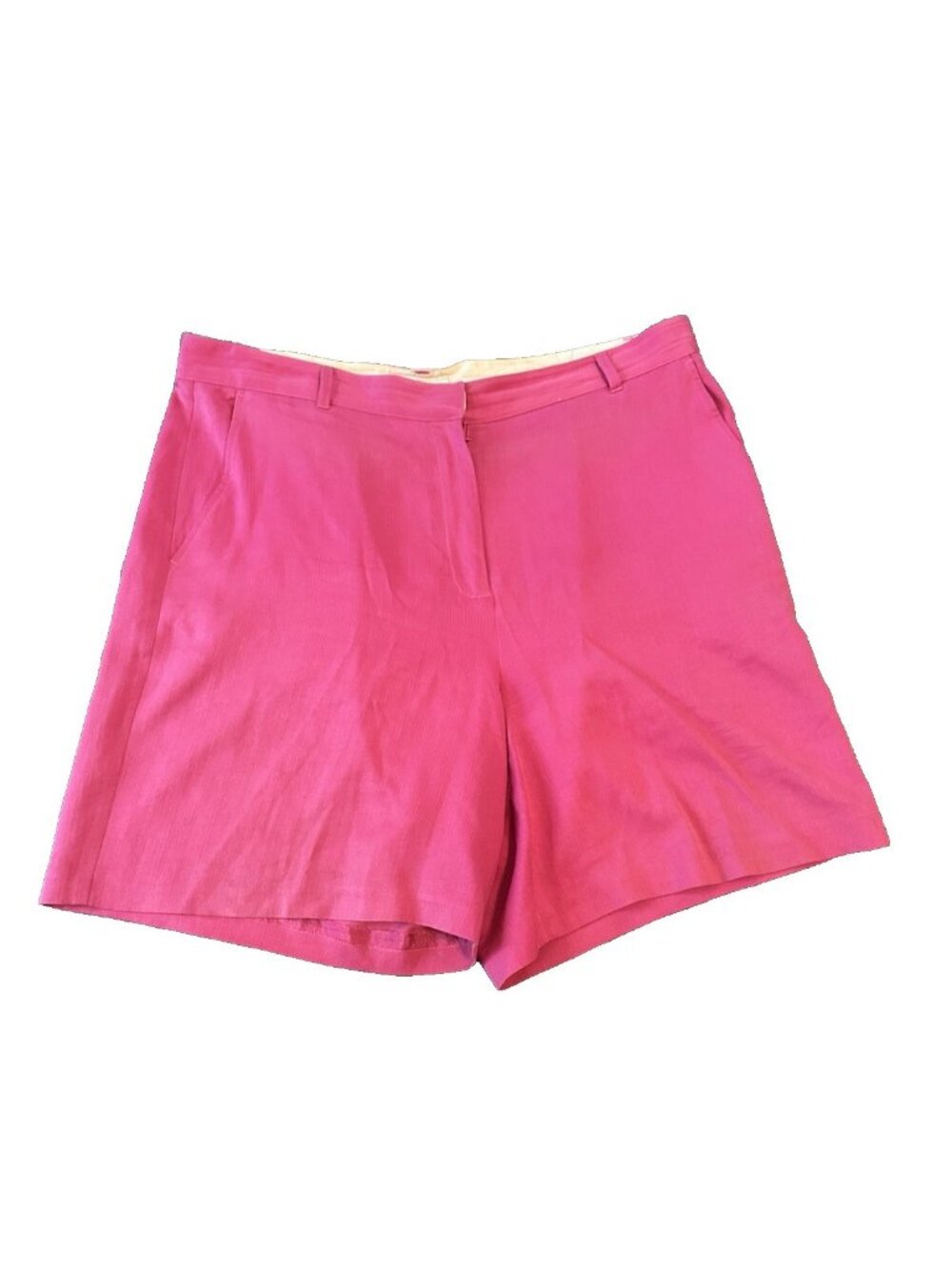 Tommy Bahama 100% Silk Womens Hot Pink Shorts 12 Bermuda Casual Flat Front Beach
